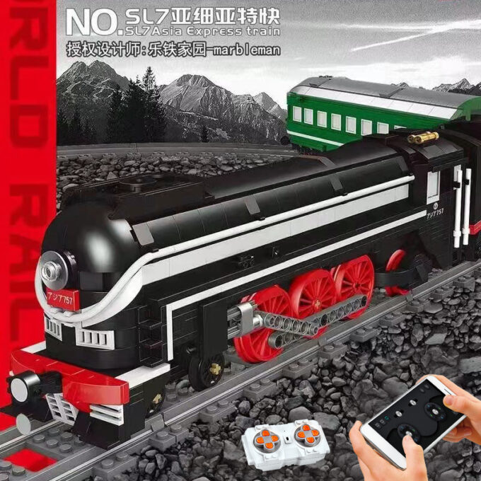 Mould King 12005 - RC SL7 Asia Express-Zug - 1873 Klemmbausteine – Bild 2