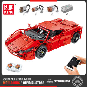Mould King 13048 - Roter RC-Ferrari 488 - 2083 Klemmbausteine