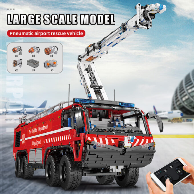 Mould King 19004 - RC Pneumatisches Flughafenrettungsfahrzeug - 6653 Klemmbausteine – Bild 2