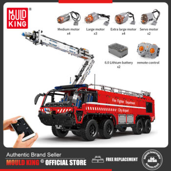 Mould King 19004 - RC Pneumatisches Flughafenrettungsfahrzeug - 6653 Klemmbausteine