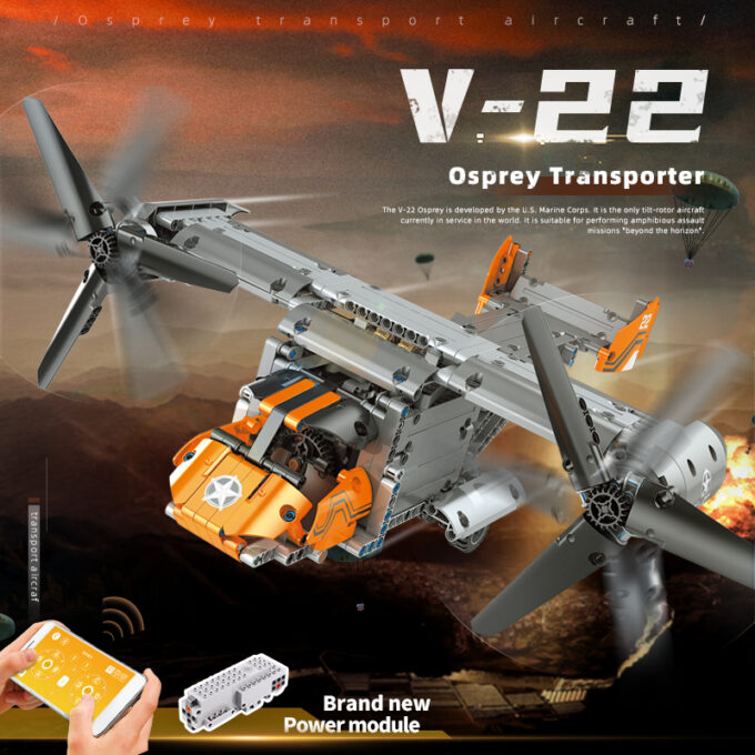Mould King 15043 - RC Boeing Bell V-22 - 588 Klemmbausteine – Bild 2