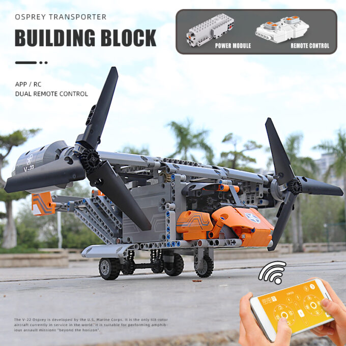 Mould King 15043 - RC Boeing Bell V-22 - 588 Klemmbausteine – Bild 6