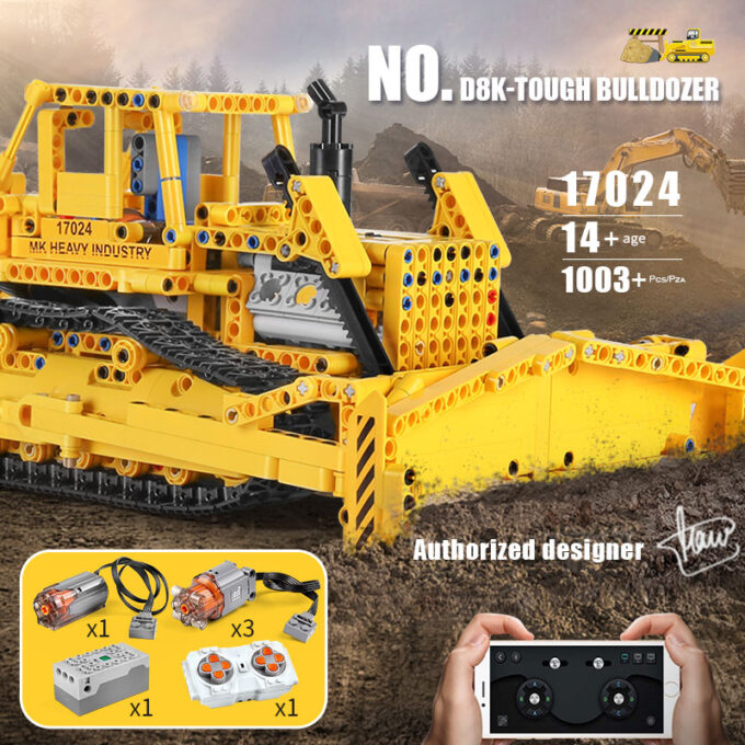 Mould King 17024 - RC D8K PLANIERDOZER - 1003 Klemmbausteine – Bild 2