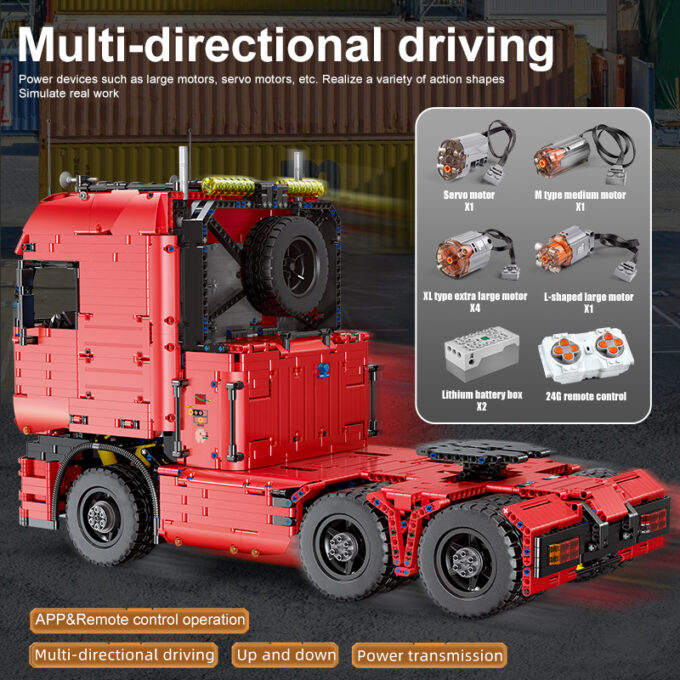 Mould King 19015 - Traktor-LKW - 4825 Klemmbausteine – Bild 4