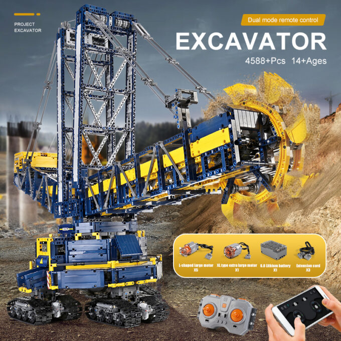 Mould King 17006 - RC-Schaufelradbagger - 4588 Klemmbausteine – Bild 2