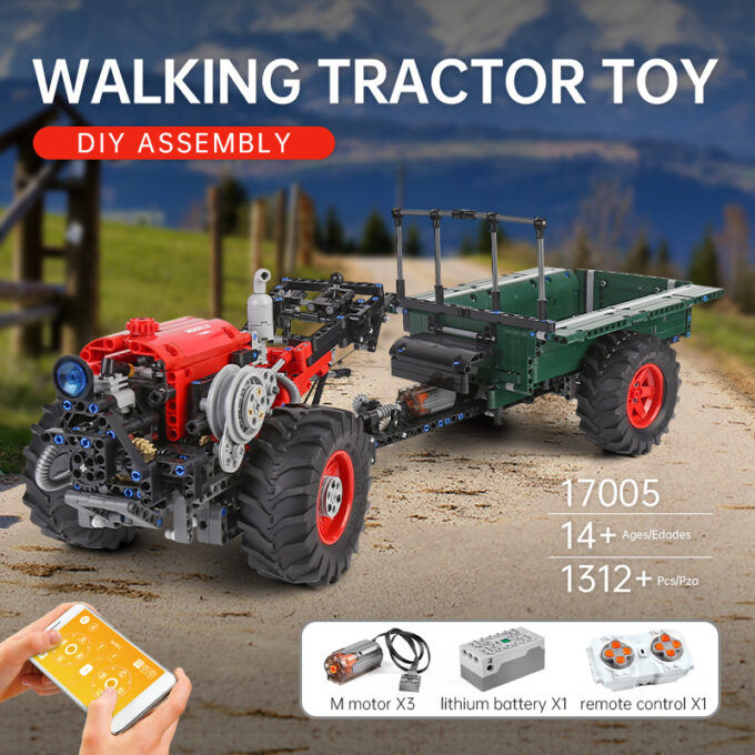 Mould King 17005 - RC-Traktor - 1312 Klemmbausteine – Bild 2