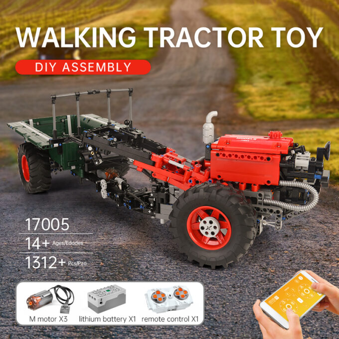 Mould King 17005 - RC-Traktor - 1312 Klemmbausteine – Bild 4
