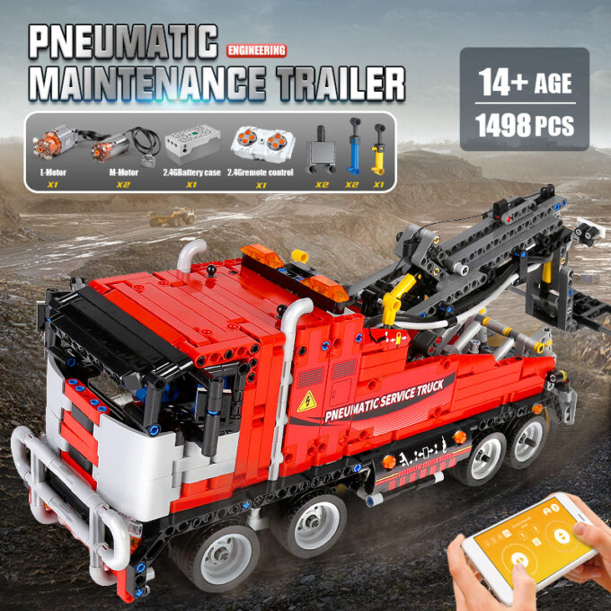 Mould King 19001 - RC Pneumatischer Servicewagen - 1498 Klemmbausteine – Bild 2