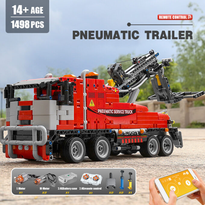 Mould King 19001 - RC Pneumatischer Servicewagen - 1498 Klemmbausteine – Bild 4