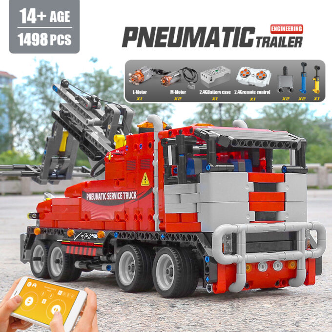 Mould King 19001 - RC Pneumatischer Servicewagen - 1498 Klemmbausteine – Bild 5