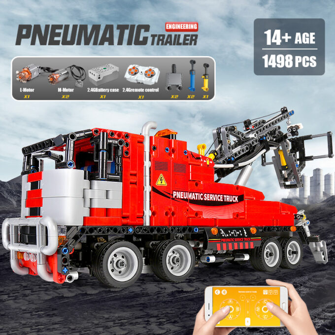 Mould King 19001 - RC Pneumatischer Servicewagen - 1498 Klemmbausteine – Bild 6