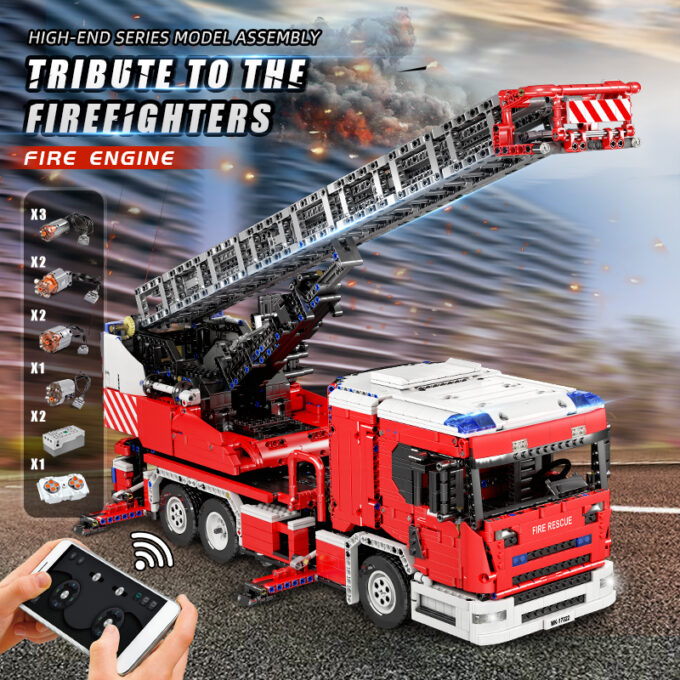 Mould King 17022 - RC Fire Engine - 4886 Klemmbausteine – Bild 2