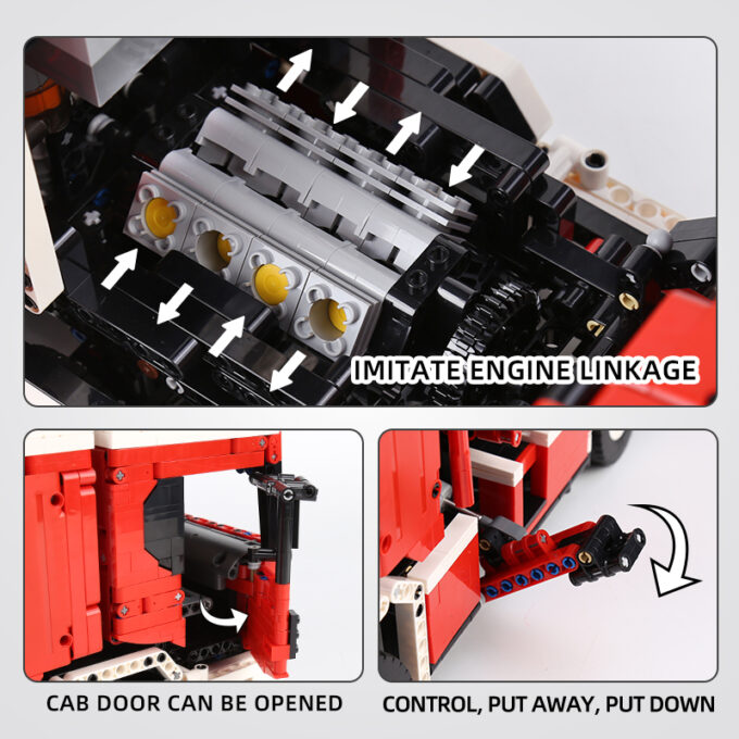 Mould King 17022 - RC Fire Engine - 4886 Klemmbausteine – Bild 5