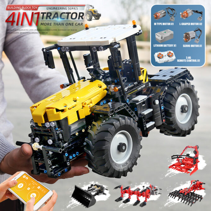 Mould King 17019 - RC Tractor Fastrac 4000er series - 2596 Klemmbausteine – Bild 6