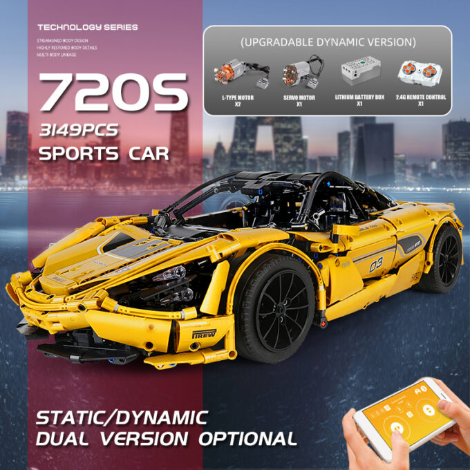 Mould King 13145 - 1:8 Mclaren 720S - 3149 Klemmbausteine – Bild 4