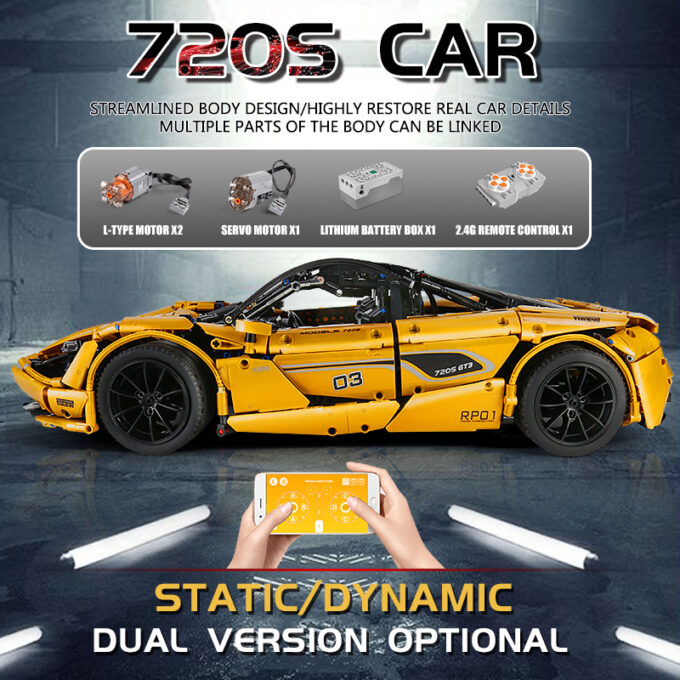 Mould King 13145 - 1:8 Mclaren 720S - 3149 Klemmbausteine – Bild 5