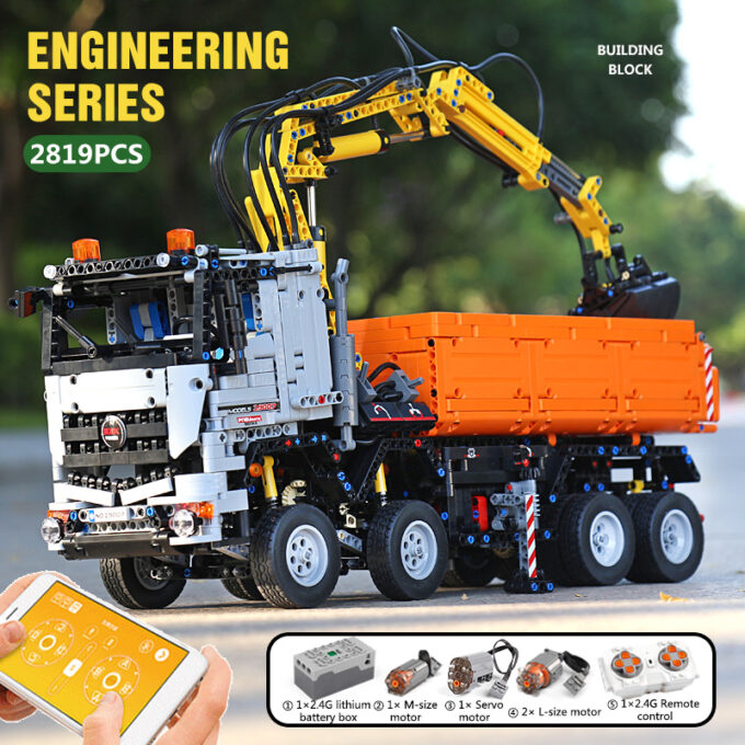 Mould King 19007 - RC Pneumatischer LKW - 2819 Klemmbausteine – Bild 2