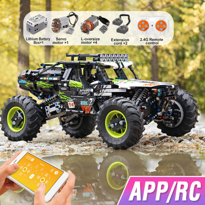 Mould King 18002 - RC Green Hound-Buggy - 1879 Klemmbausteine – Bild 2
