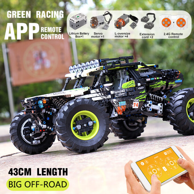 Mould King 18002 - RC Green Hound-Buggy - 1879 Klemmbausteine – Bild 5