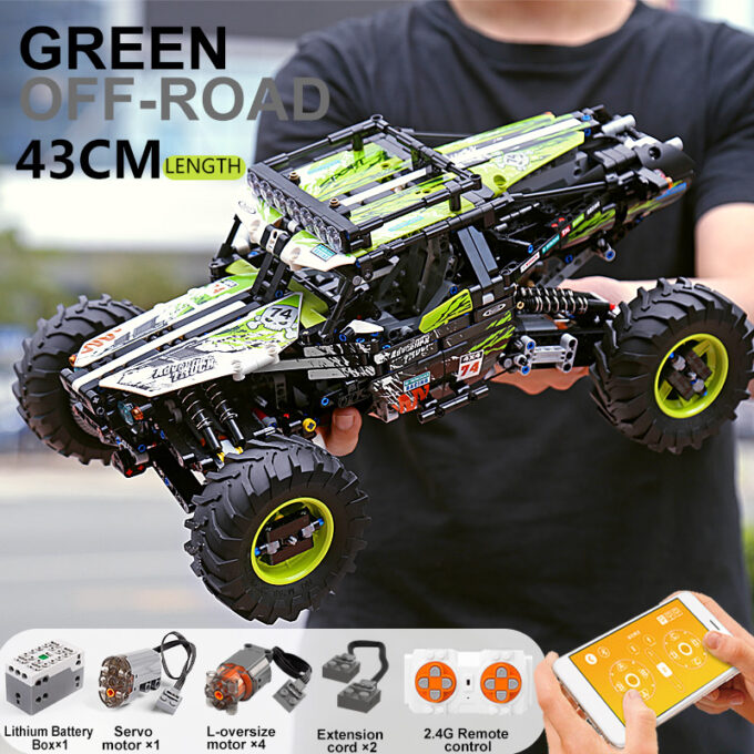 Mould King 18002 - RC Green Hound-Buggy - 1879 Klemmbausteine – Bild 6