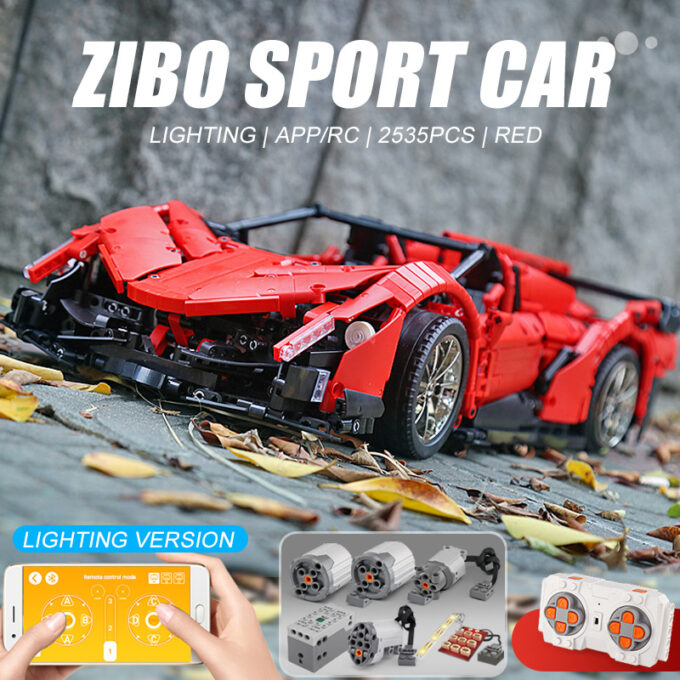 Mould King 13079 - RC 1:8 Lamborghini Veneno mit LED-Beleuchtungskits - 2538 Klemmbausteine – Bild 3