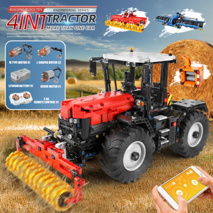 Mould King 17020 - RC Traktor Fastrac 4000er Serie - 2716 Klemmbausteine – Bild 2