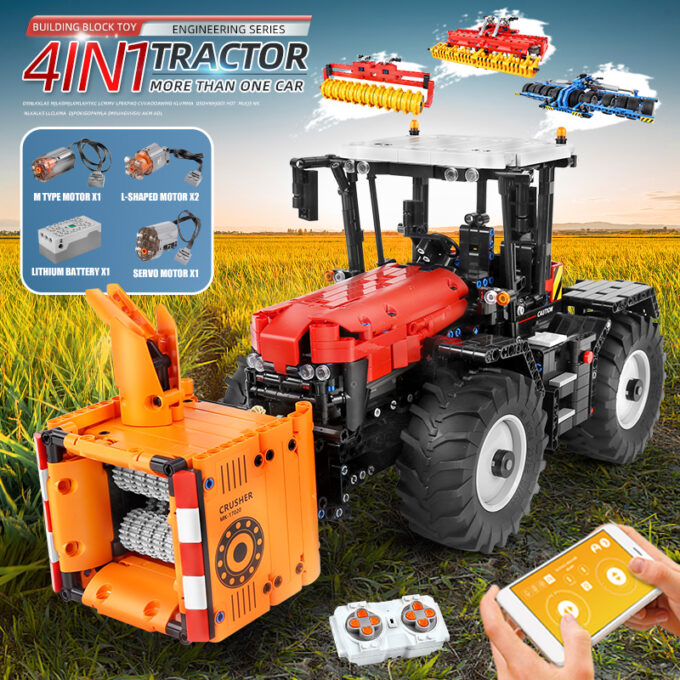 Mould King 17020 - RC Traktor Fastrac 4000er Serie - 2716 Klemmbausteine – Bild 3