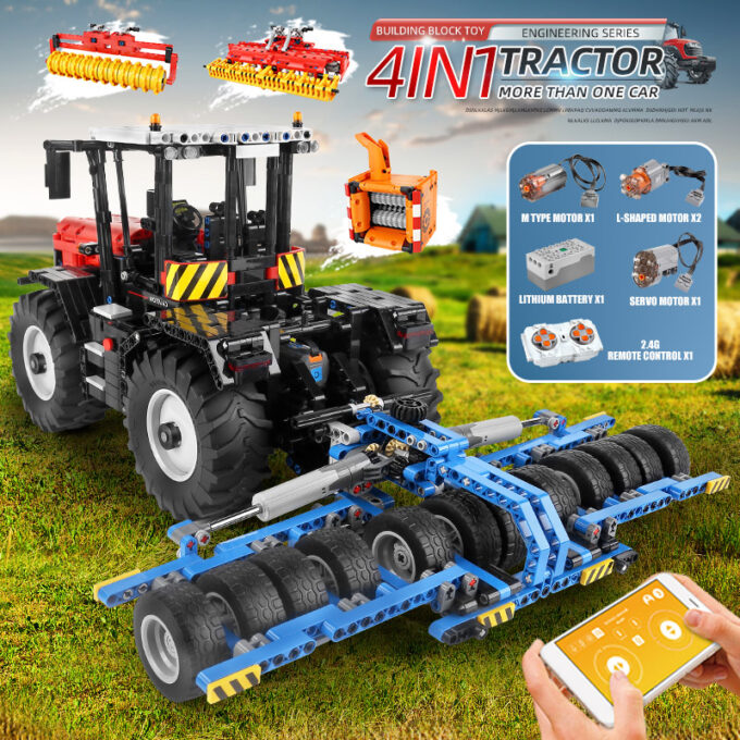Mould King 17020 - RC Traktor Fastrac 4000er Serie - 2716 Klemmbausteine – Bild 5