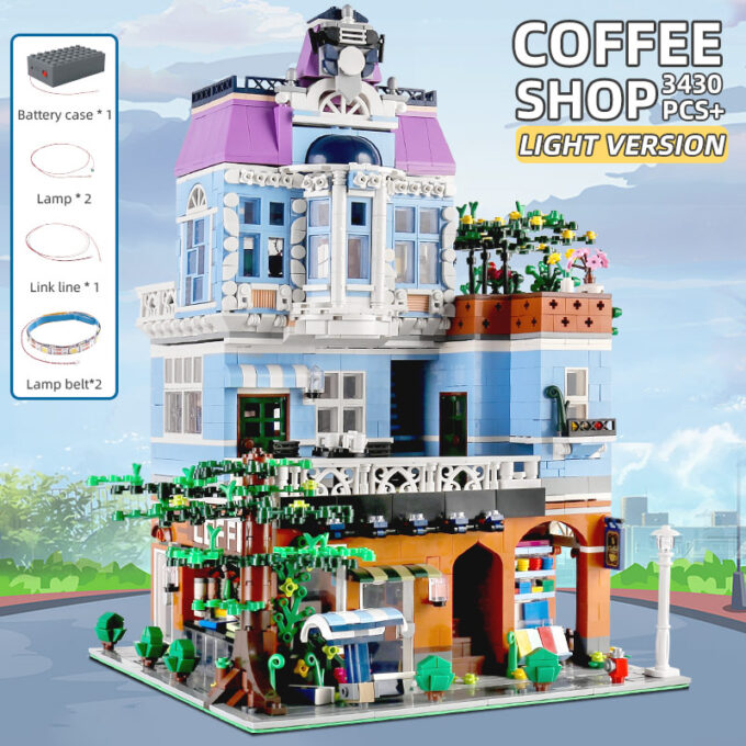 Mould King 16004 - Das Café mit Licht - 3430 Klemmbausteine – Bild 2