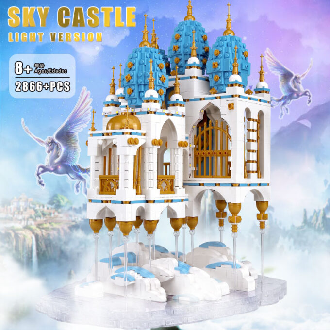 Mould King 16015 - Sky Castle mit LED-Leuchten - 2866 Klemmbausteine – Bild 3