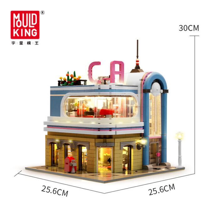 Mould King 16001 - CA Restaurant mit LED-Leuchten - 2078 Klemmbausteine – Bild 6