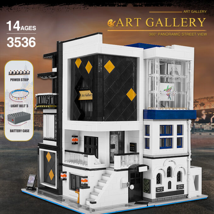 Mould King 16043 - Art Gallery Vitrine mit Lichtern - 3536 Klemmbausteine – Bild 2