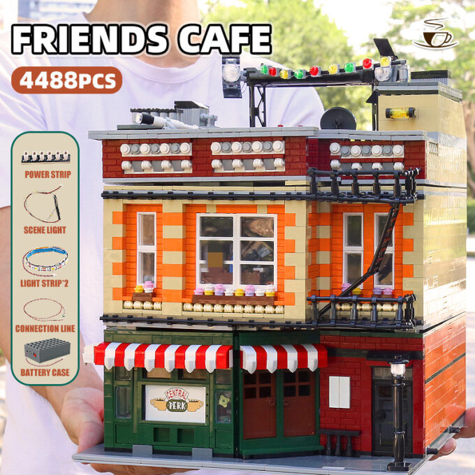 Mould King 16014 - Friends Cafe mit Lichtern - 4488 Klemmbausteine – Bild 4