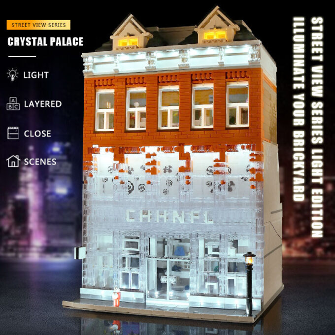 Mould King 16021 - Chanel Crystal House mit LED-Leuchten - 3800 Klemmbausteine – Bild 4