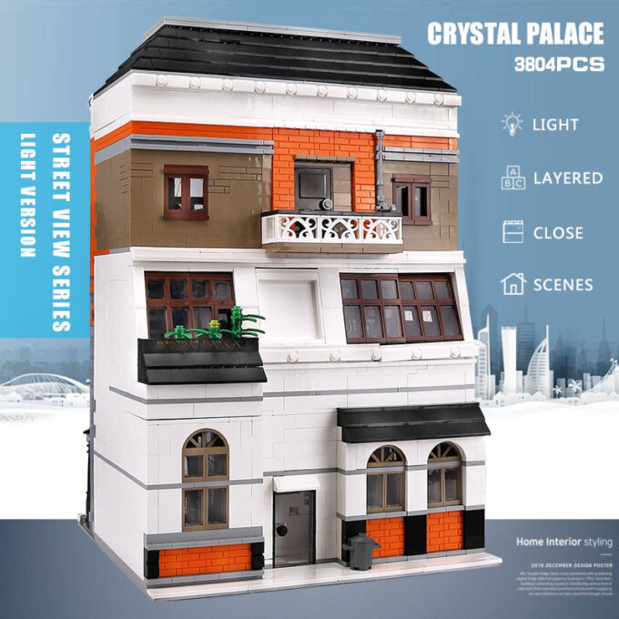 Mould King 16021 - Chanel Crystal House mit LED-Leuchten - 3800 Klemmbausteine – Bild 5