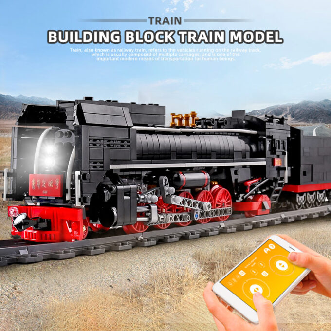 Mould King 12003 - Dampflokomotive RC QJ - 1552 Klemmbausteine – Bild 2