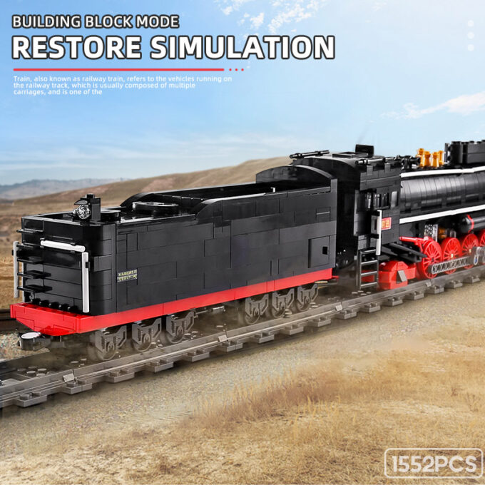 Mould King 12003 - Dampflokomotive RC QJ - 1552 Klemmbausteine – Bild 3