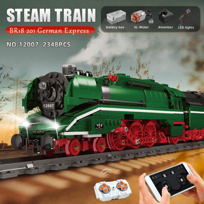 Mould King 12007 - RC BR18 201 Deutscher Express - 2348 Klemmbausteine – Bild 3