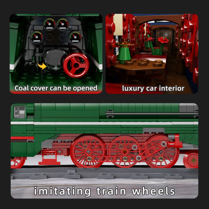 Mould King 12007 - RC BR18 201 Deutscher Express - 2348 Klemmbausteine – Bild 5