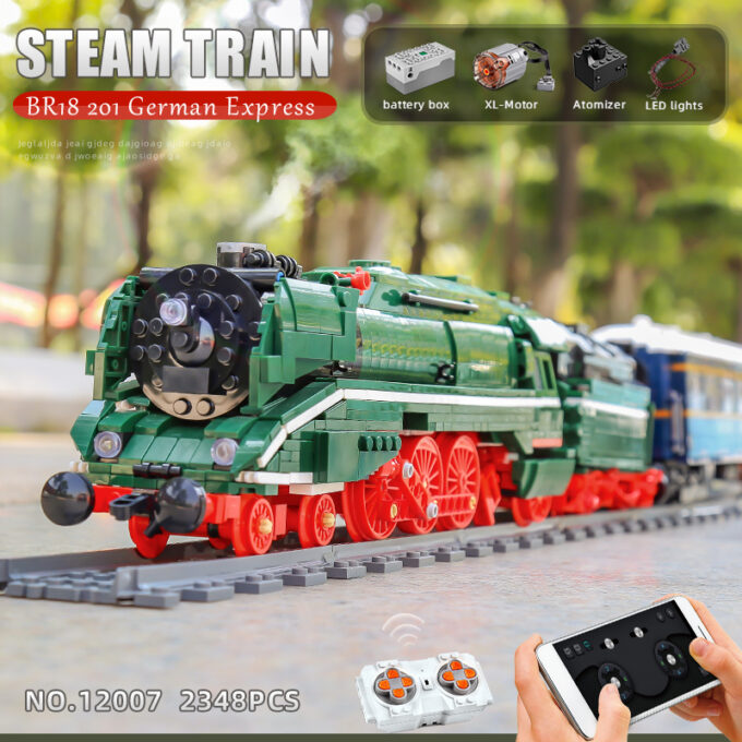 Mould King 12007 - RC BR18 201 Deutscher Express - 2348 Klemmbausteine – Bild 6