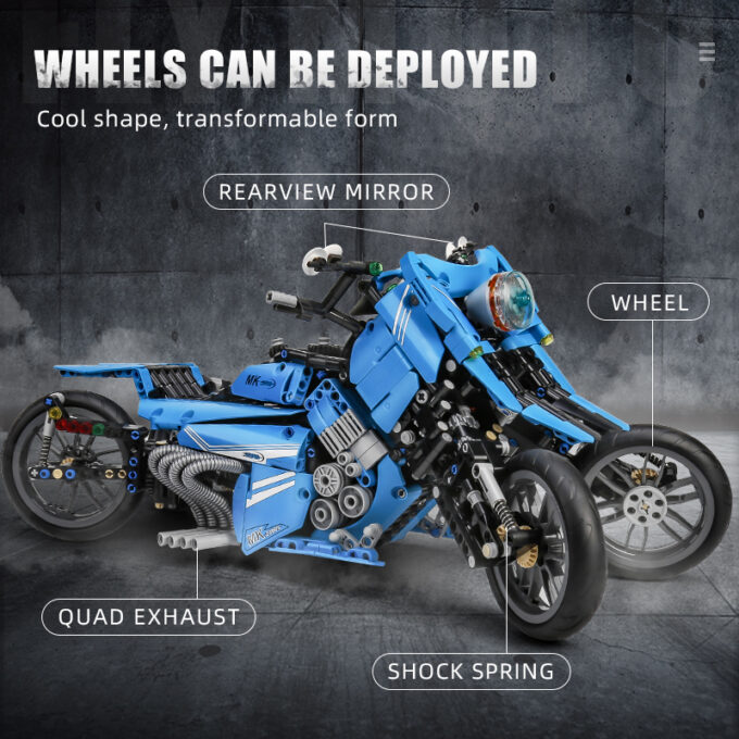Mould King 23009 - Motorrad fliegen - 1536 Klemmbausteine – Bild 3