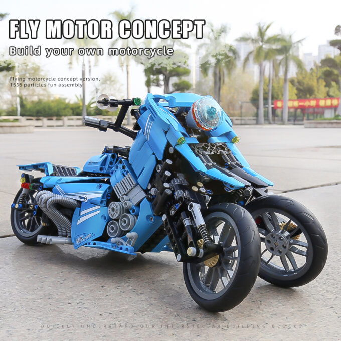 Mould King 23009 - Motorrad fliegen - 1536 Klemmbausteine – Bild 6