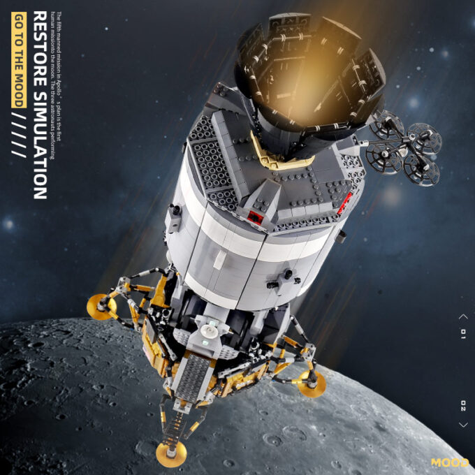 Mould King 21006 - APOLLO 11 Spacecraft - 7011 Klemmbausteine – Bild 3