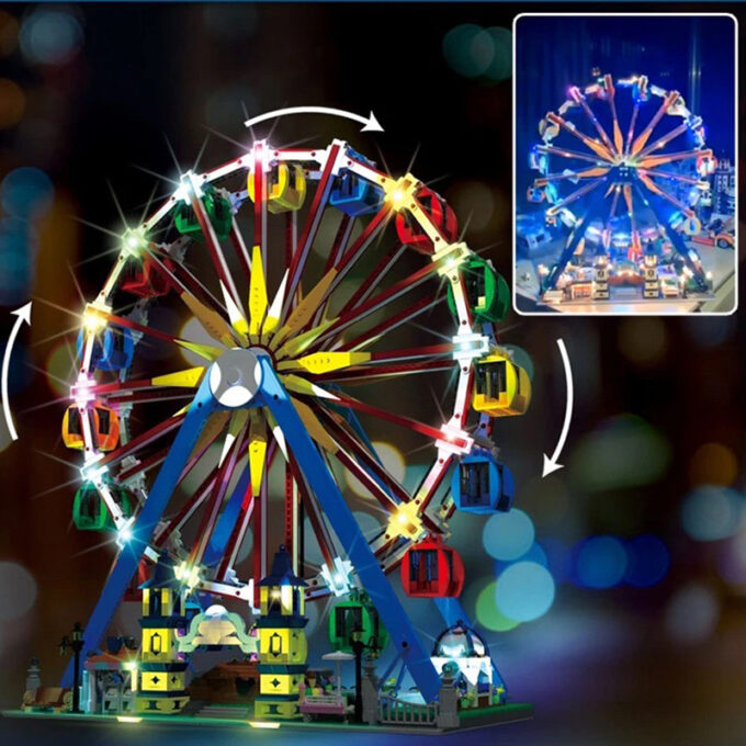Mould King 11006 - Riesenrad mit Lichtern - 3836 Klemmbausteine – Bild 5