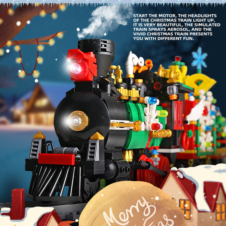 Mould King 12012 Treno Natalizio A Vapore Con Luci LED E Musica - Set Di Costruzioni 1296 Pezzi - Regalo Per Bambini - 2