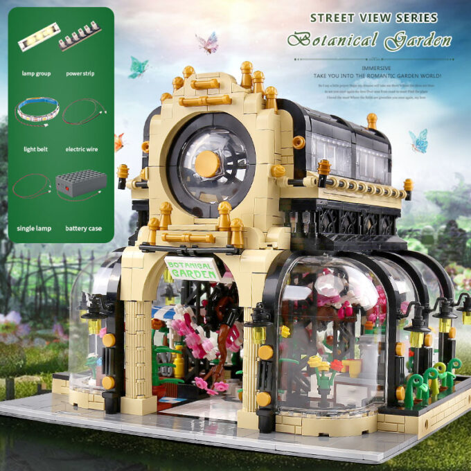 Mould King 16019 - Botanischer Garten Shop mit LED-Leuchten - 2147 Klemmbausteine – Bild 2