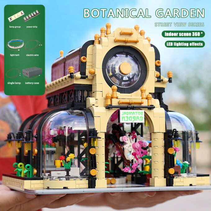 Mould King 16019 - Botanischer Garten Shop mit LED-Leuchten - 2147 Klemmbausteine – Bild 4