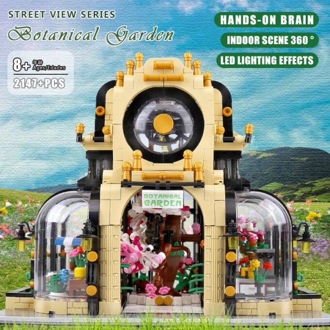 Mould King 16019 - Botanischer Garten Shop mit LED-Leuchten - 2147 Klemmbausteine – Bild 5