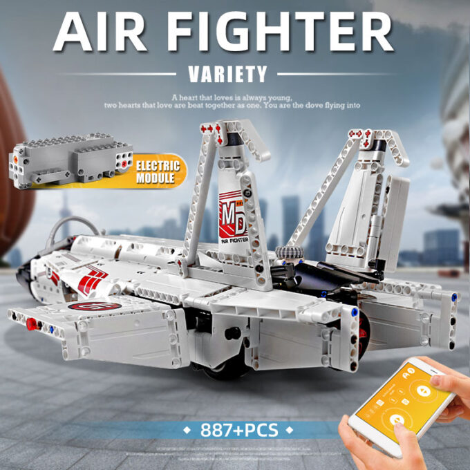 Mould King 15013 - RC-Flugzeug - 887 Klemmbausteine – Bild 4