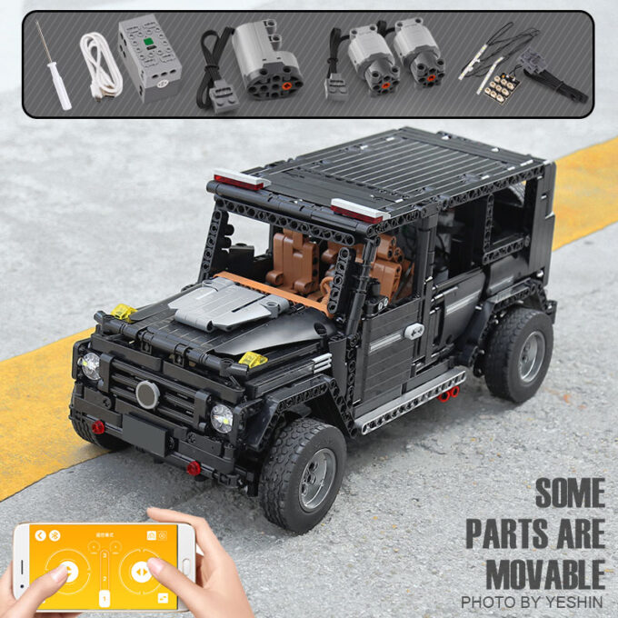 Mould King 13070 - RC 1:10 Benz G65 mit LED-Licht-Kits - 1641 Klemmbausteine – Bild 4
